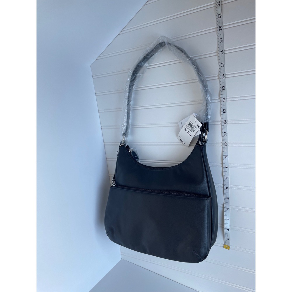 NEW Giani Bernini Black Leather Nappa Hobo Bag Shoulder Purse Quiet Luxury Chic - Picture 6 of 9